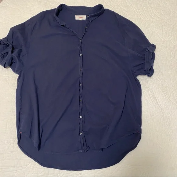 XIRENA cotton channing shirt in navy short sleeve XL - Picture 5 of 12